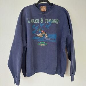 Vintage Nature Lakes Outdoors Crewneck‎ Sweatshirt